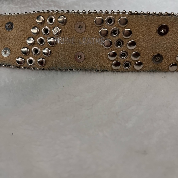 Rhinestone Genuine Leather Belt (Size L) main image 12